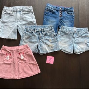 Girls size 10 shorts/skirt bundle